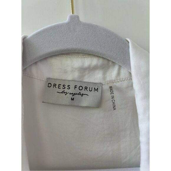 Dress Forum Los Angeles Long Sleeve Button Down Blouse White Women's Medium - Picture 5 of 5